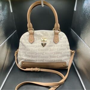 Juicy Couture Dome Satchel in White and Tan